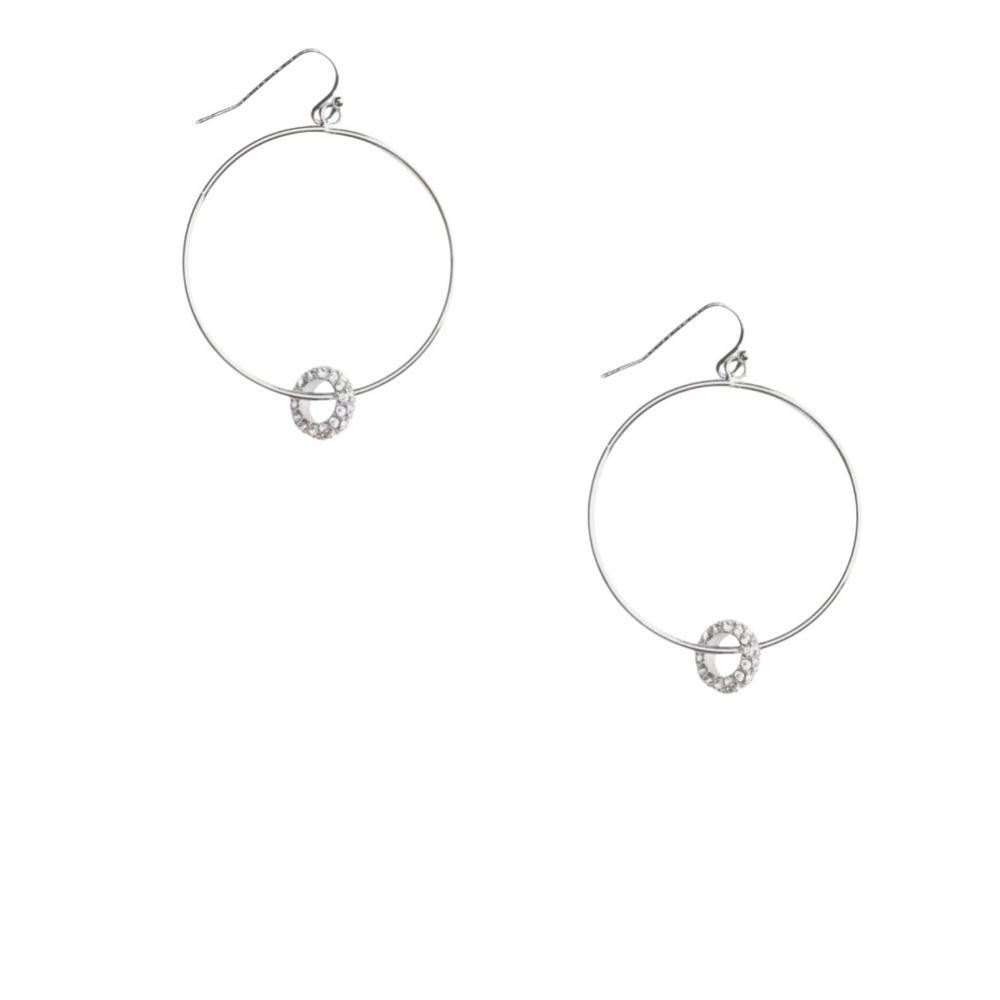 Bancroft Circle Drop CV Hoop Earrings - Picture 2 of 6